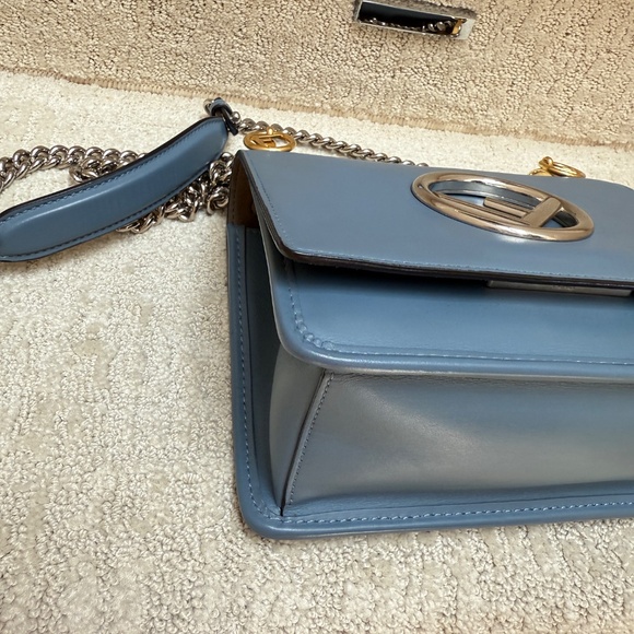 Fendi Ceruleo Vitello Leather Kan I logo bag - Picture 9 of 14